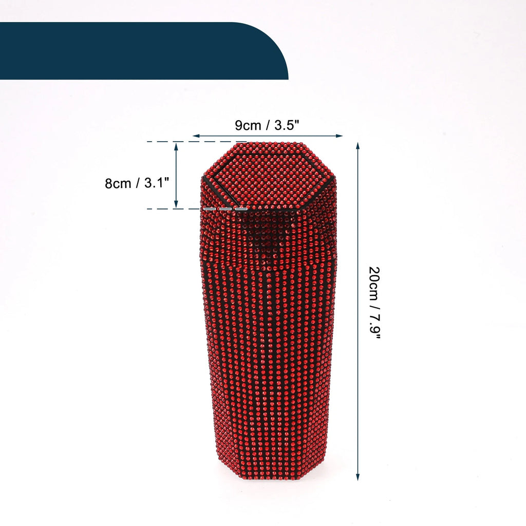 Car Trash Can for Front Seats (1 Pc) - ABS Rhinestone Red