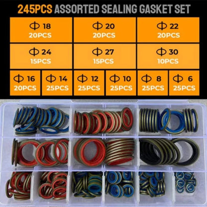 Set of 100 Assorted Sealing Gaskets M6 - M30