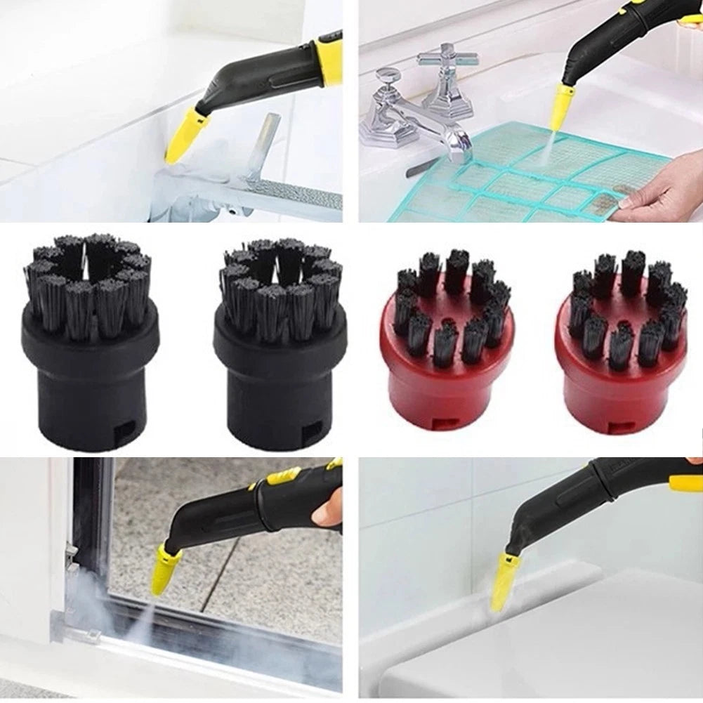 Set of 4 Round Nylon Brushes with Extension Nozzle