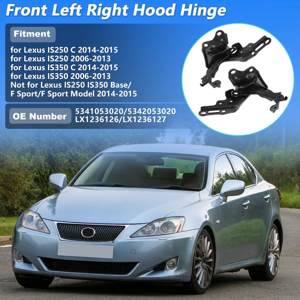 Hood Hinge Front Left Right Replacement for Lexus IS250 IS350 (2006–2015)