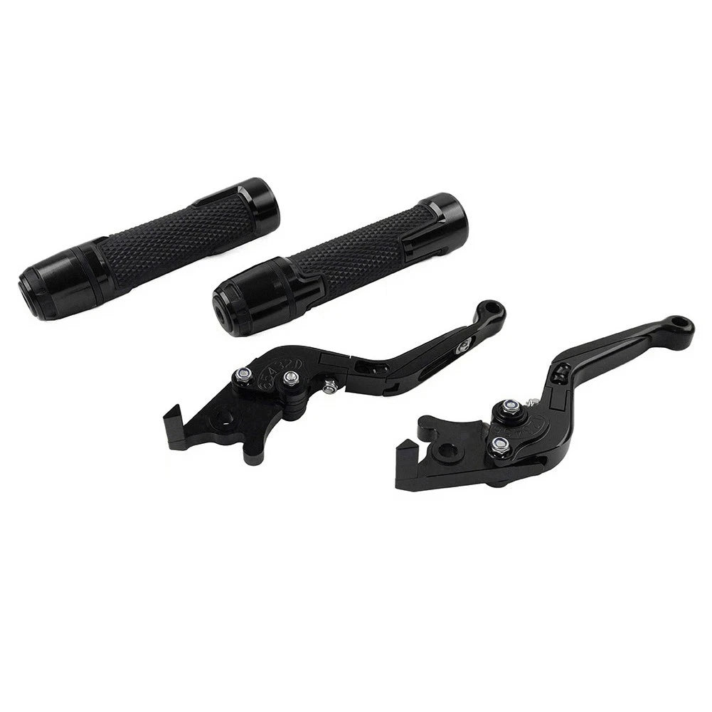 Black Extendable Brake Clutch Lever Handlebar Grip Set For Yamaha XMAX125/250