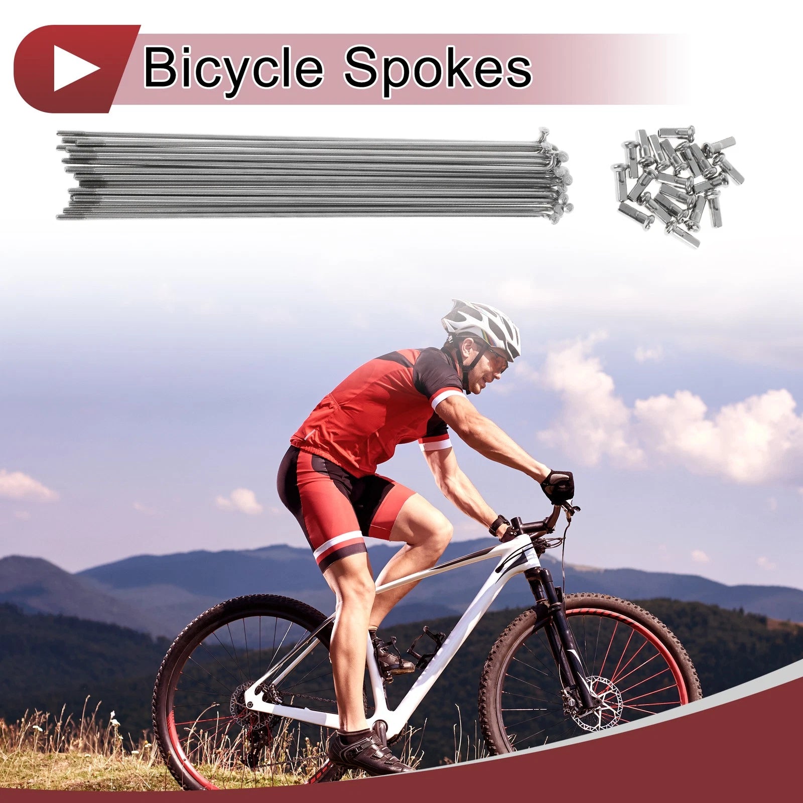 Bicycle Spokes 179mm 304 Stainless Steel Set for 13G Wheels (20 Pack)