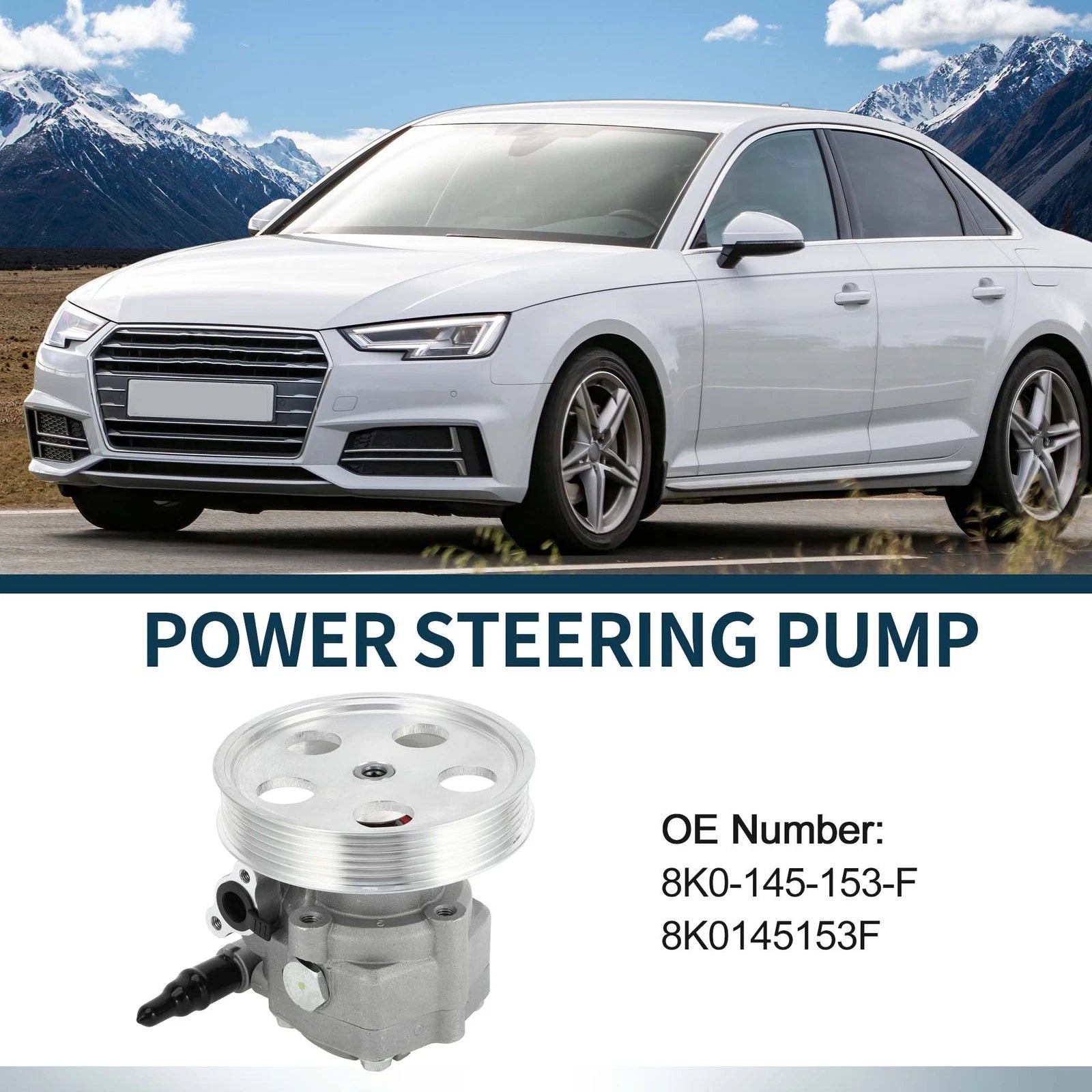 Power Steering Pump Replacement with Pulley for Audi A4 A5 (2009–2012)