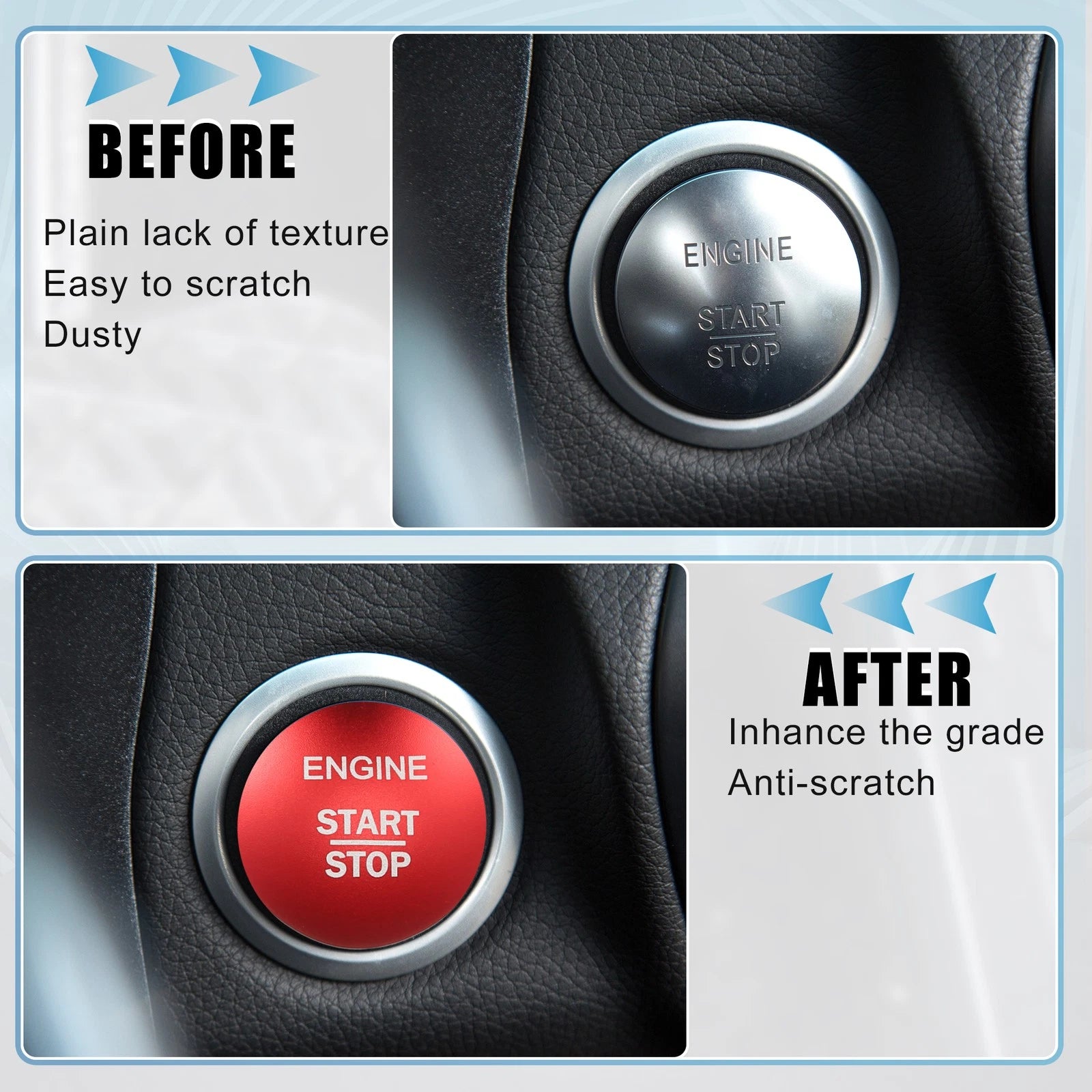 Engine Start Stop Button Cover Trim Sticker for Mercedes-Benz E-Class (2017–2023)