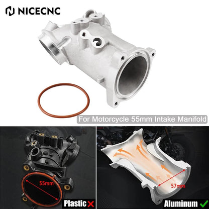 55mm Cast Intake Manifold Upgrade for Harley Tri Glide Ultra FLHTCUTG (2017–2022)