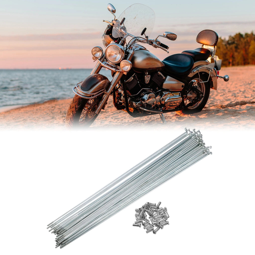 Bicycle Spokes Kit Galvanized 13G 272mm with Nipples for Most Bikes