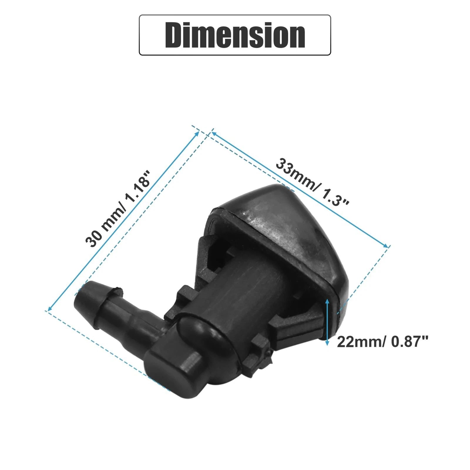2 Front Windshield Wiper Nozzles Replacement for Ford Focus Edge Lincoln (2011–2018)