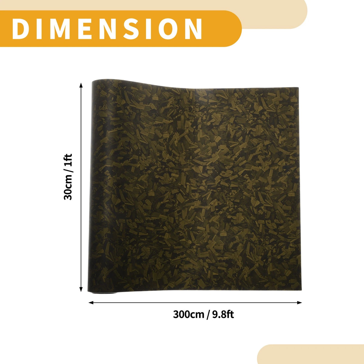 Car Wrap Film for Universal Use (118.1ft x 11.8ft) - Yellow Carbon Matte