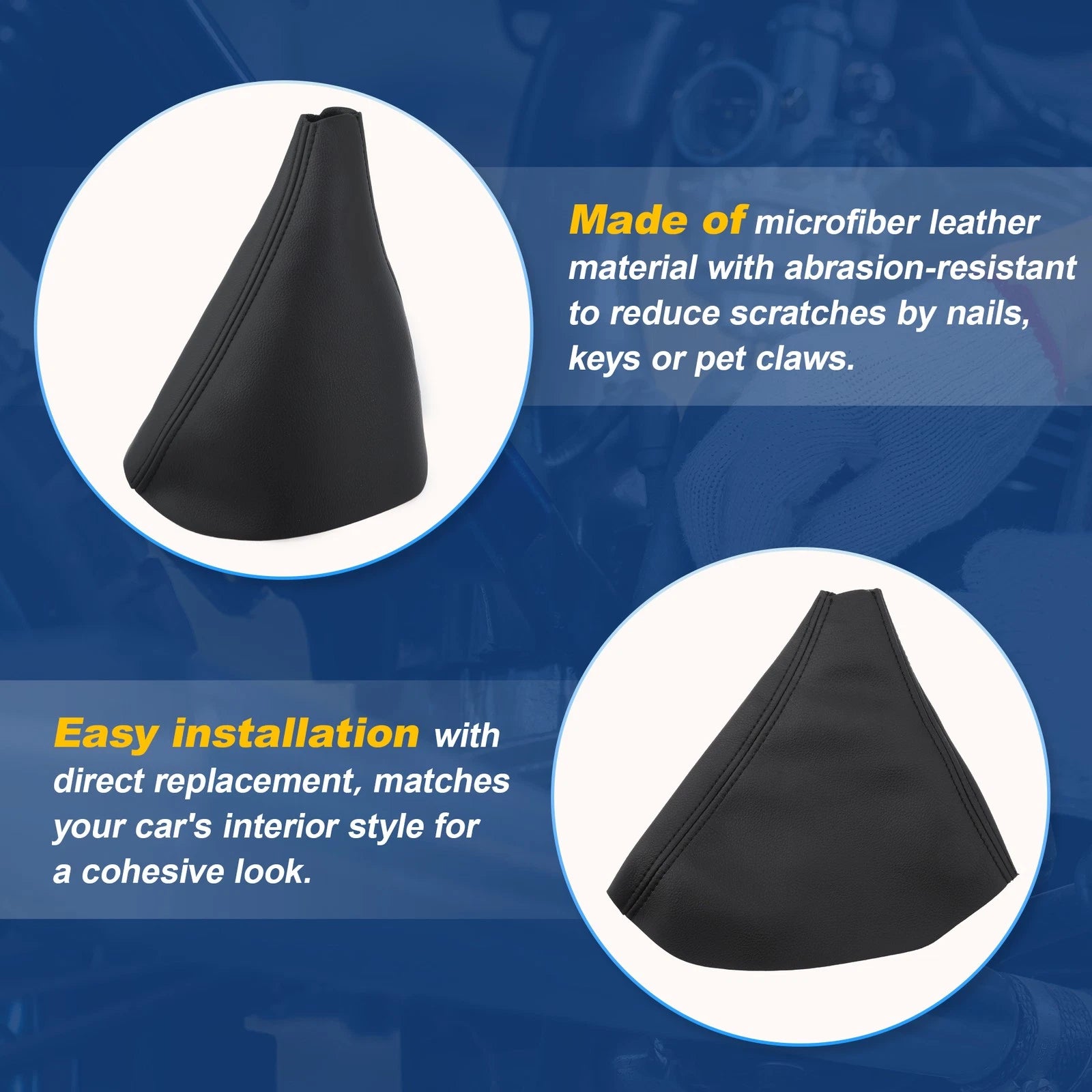 Shift Boot Cover for Hummer H3 (2005–2011) Black Microfiber Leather