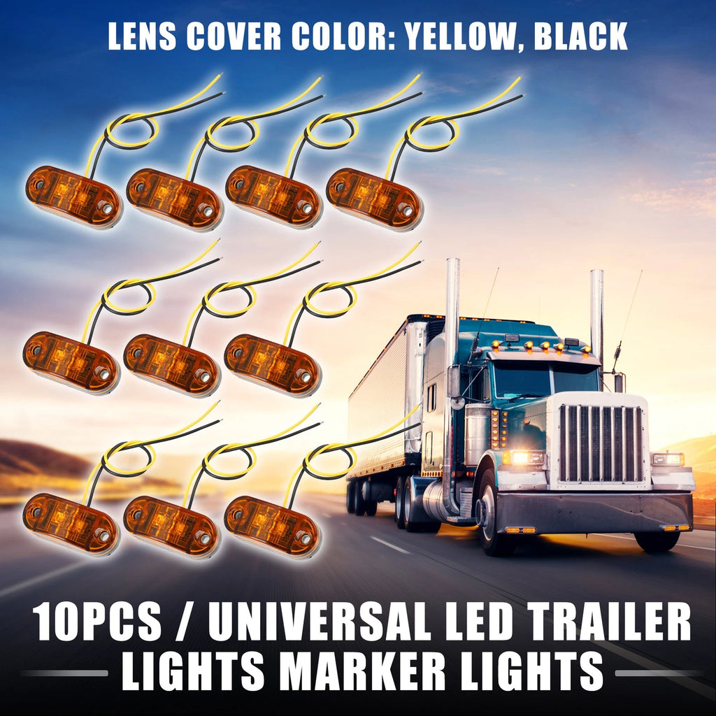 LED Trailer Marker Lights Plastic Oval Waterproof Set for Truck (10 Pack) (2000–2000)