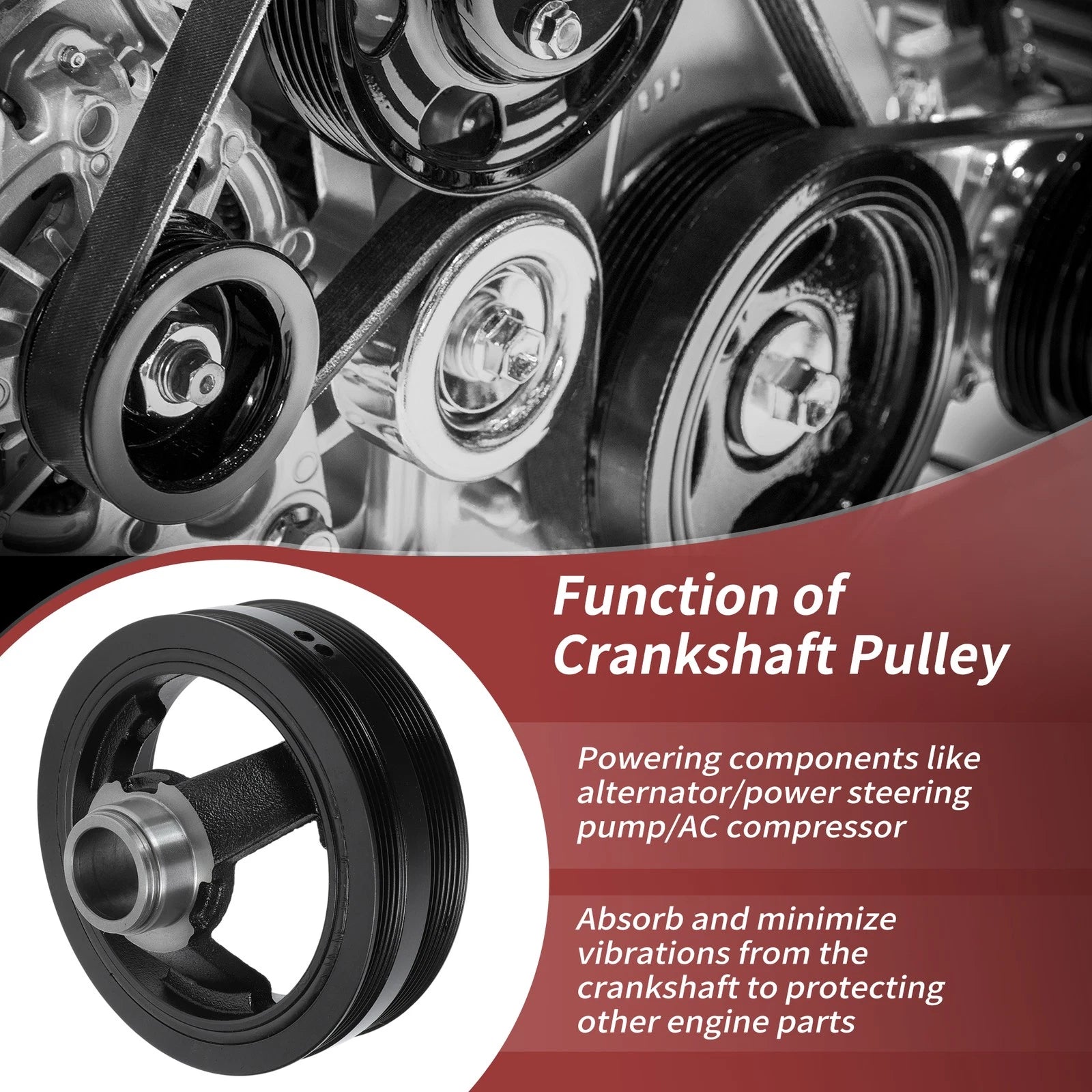 Harmonic Balancer Crankshaft Pulley Replacement for Chevy Buick Hummer (2003–2010)