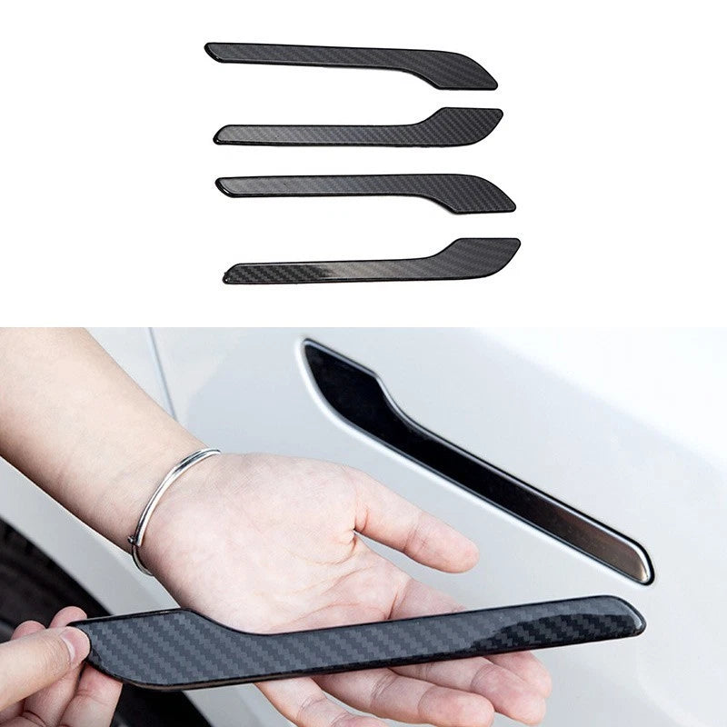 4X Gloss Carbon Fiber Door Handle Covers for Tesla Model 3 Y (2020–Present)