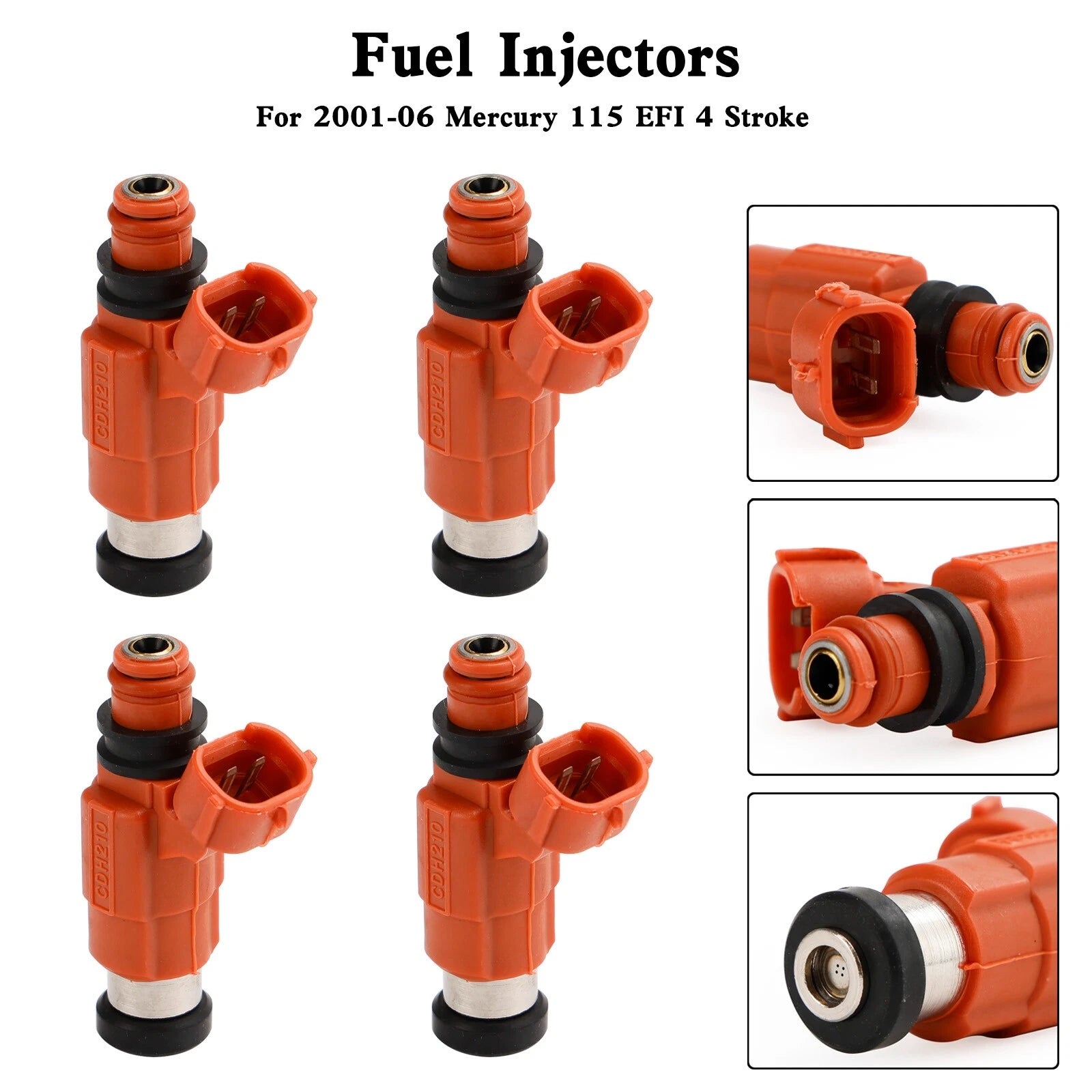 Set of 4 Fuel Injectors for Mercury 115 EFI 4 Stroke (2001–2006) 880887T1