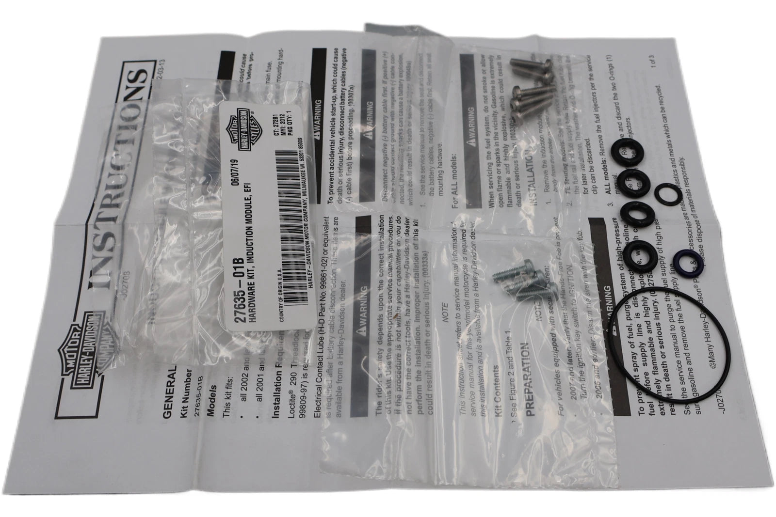 Induction Module Hardware Kit for Harley-Davidson (2001–2005) 27635-01B