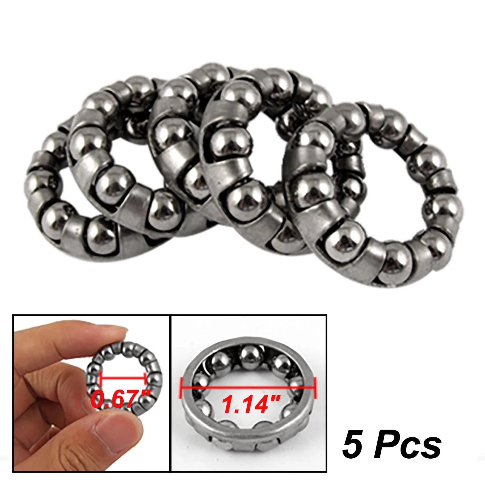 Rear Bicycle Wheel Bearings Replacement for Shimano 9 Ball (5 Pcs)