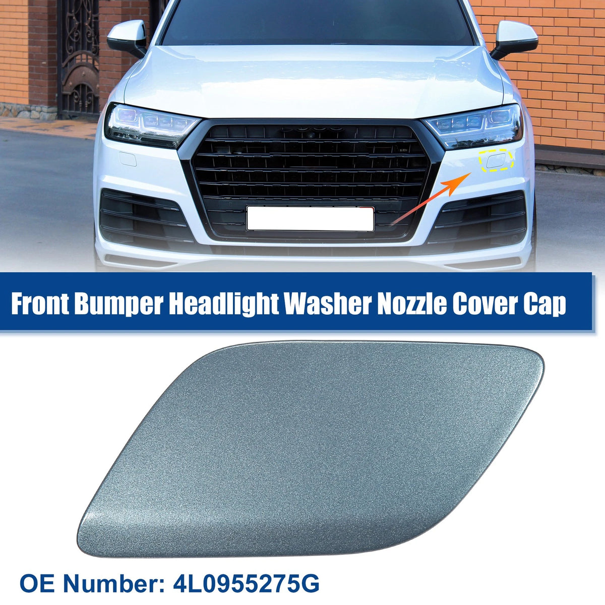 Front Left Driver Headlight Washer Nozzle Cover for Audi Q7 (2010–2015)