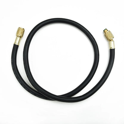 Black Charging Hose for Refrigeration Brass Gauge 1/4 inches SAE