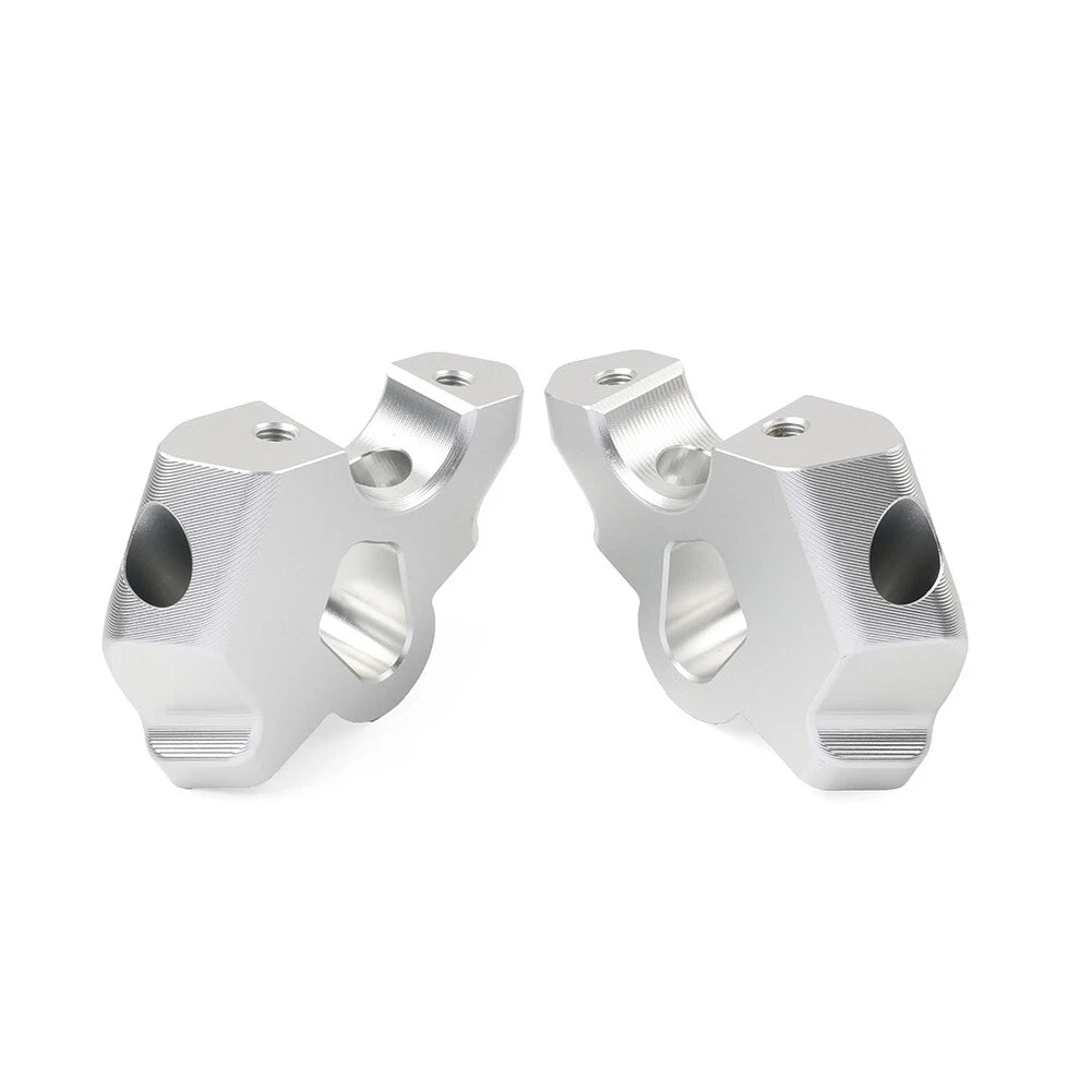 2X Silver Handlebar Riser Clamp Mount CNC for BMW R1300GS (2024-2025)