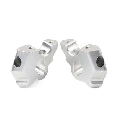 2X Silver Handlebar Riser Clamp Mount CNC for BMW R1300GS (2024-2025)