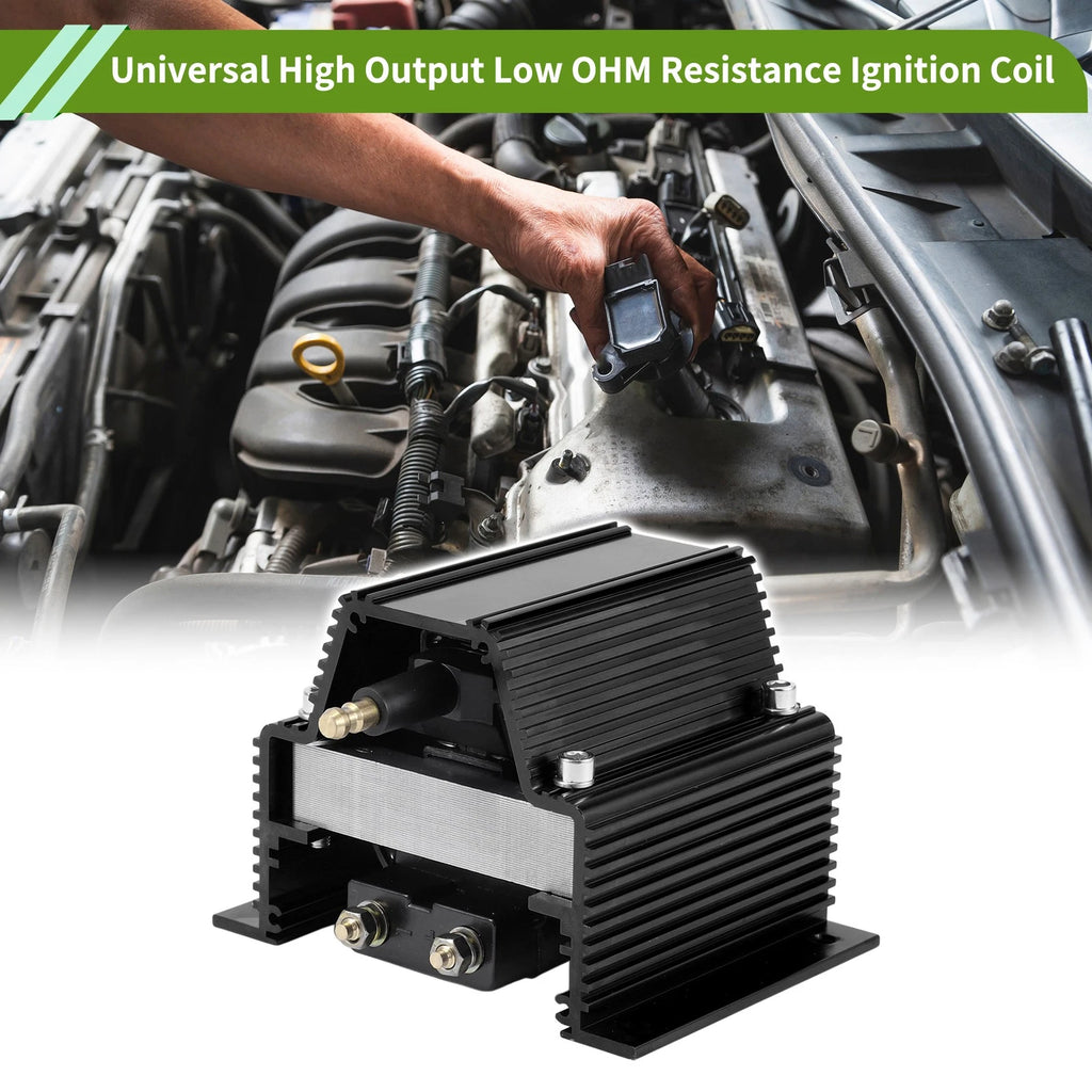 High Output Ignition Coil Replacement for Chevy V8 for Ford Olds Pontiac (Black)