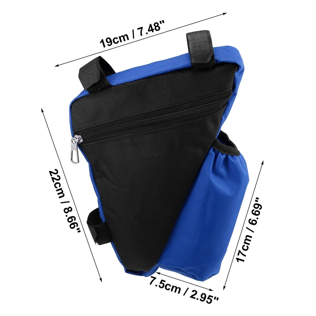 Triangle Frame Bag with Bottle Holder Storage Bag for Mountain Bike Blue (2010–2010)