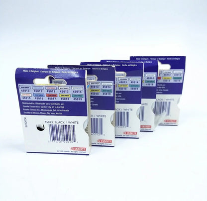 Set of 5 Dymo 45013 D1 12mm Label Cassettes for Label Makers