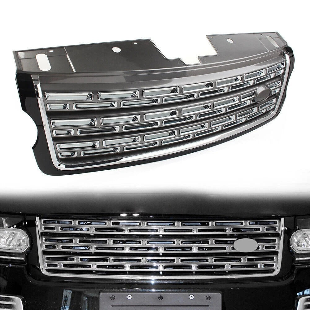 Glossy Black+Gray Front Bumper Upper Grille for Land Rover Range Rover (2013–2017)