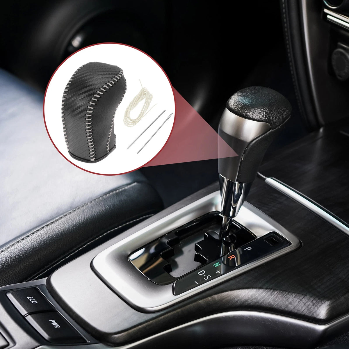Gear Shift Knob Cover Replacement for Hyundai Tucson (2015–2018) Faux Leather