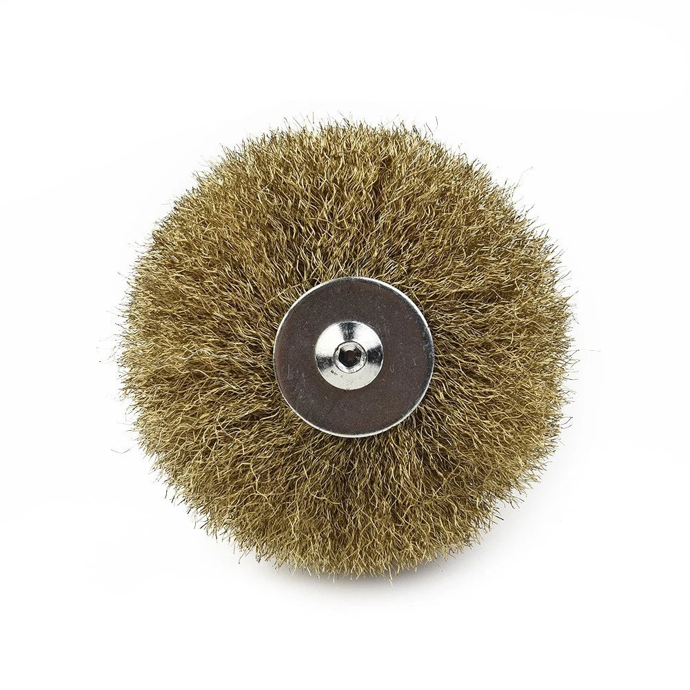 90mm Copper Plated Wire Wheel Brush for Mini Drill Rotary Tools