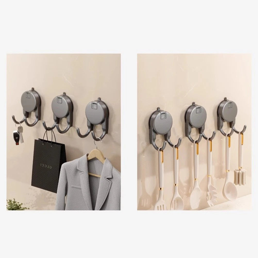 Set of 4 Suction Cup Towel Hooks for Bathroom Kitchen Storage Solutions