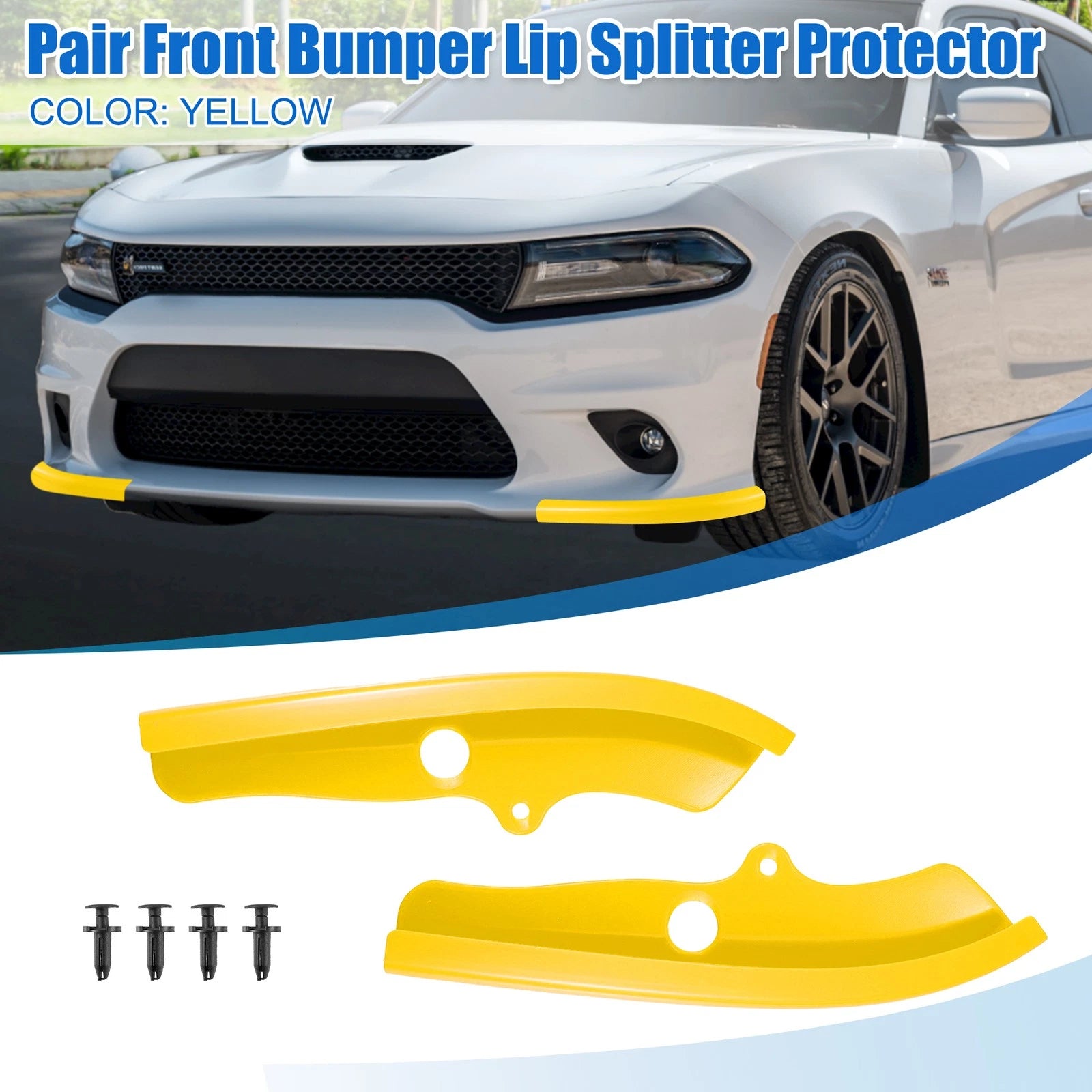 Front Bumper Lip Splitter Protector Pair for Dodge Challenger (2015–2023)