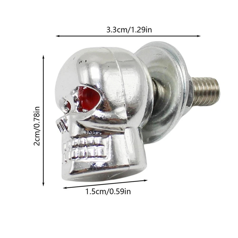 Skull License Plate Frame Bolts with Washers for Most Motorcycles