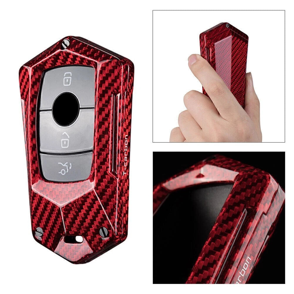 Carbon Fiber Remote Key Fob Cover Case for Mercedes Benz E-Class W213 (2017–2023)