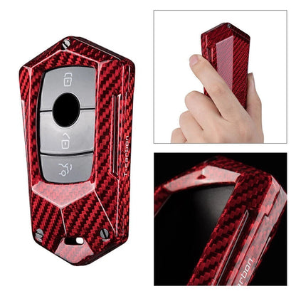 Carbon Fiber Remote Key Fob Cover Case for Mercedes Benz E-Class W213 (2017–2023)