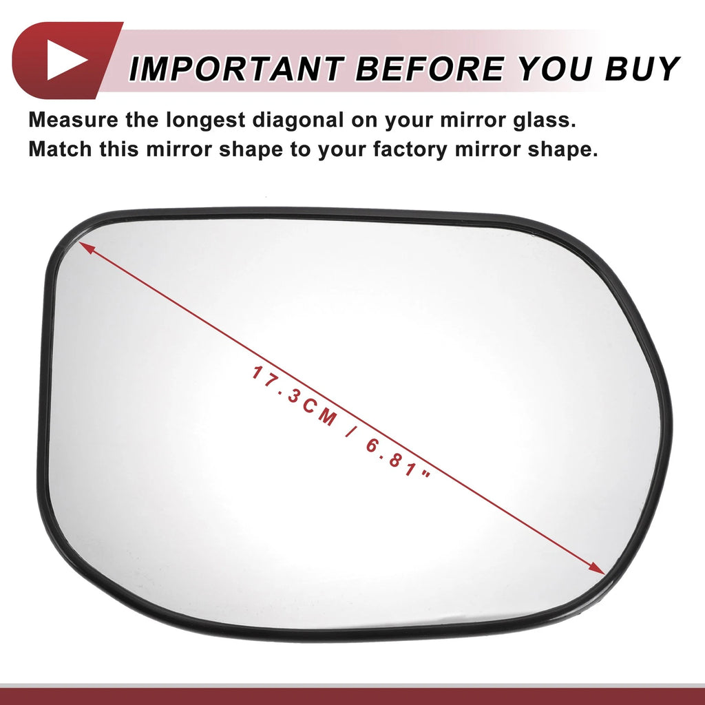 Heated Right Side Mirror Glass Replacement for Honda Civic (2008–2011)