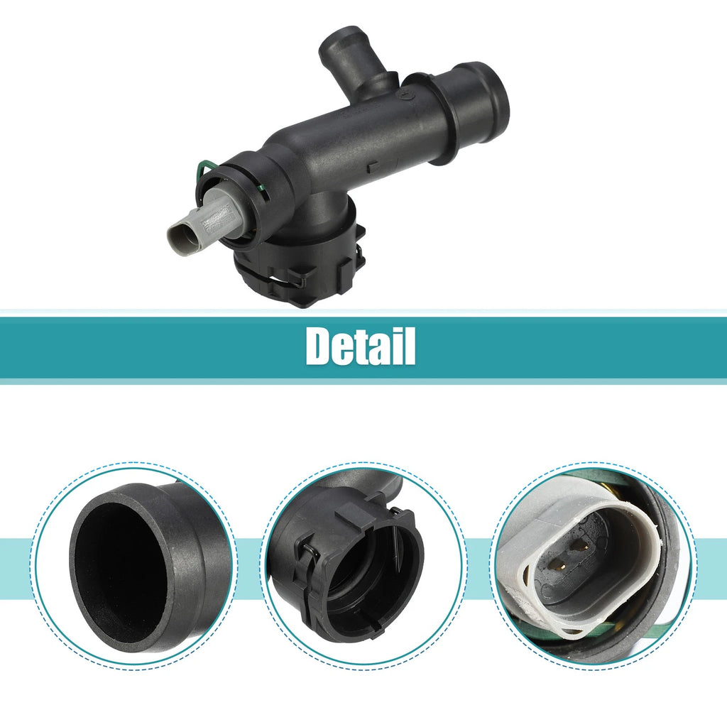 Engine Coolant Hose Connector for Audi A3 2018–2020 Replacement Black
