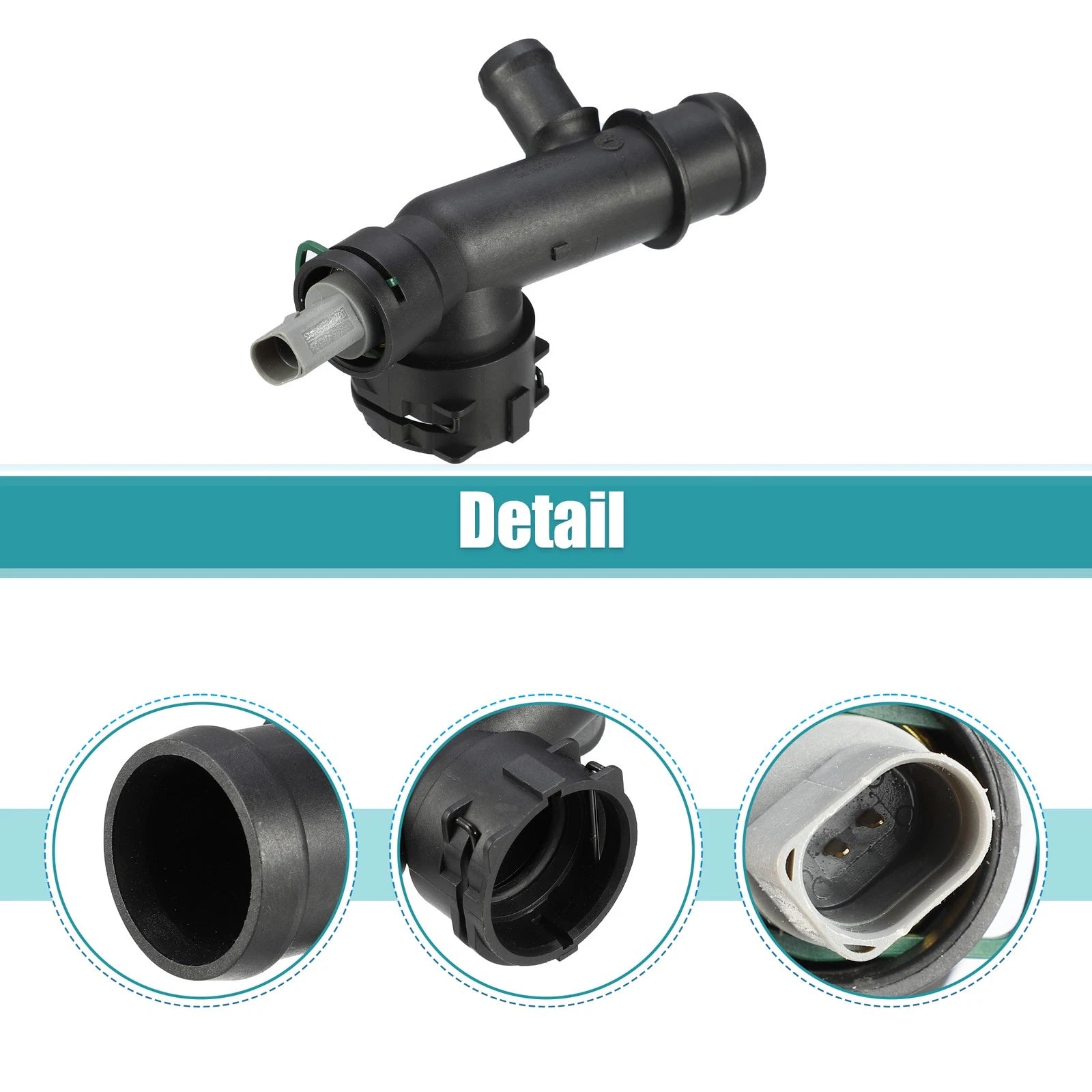 Engine Coolant Hose Connector for Audi A3 2018–2020 Replacement Black