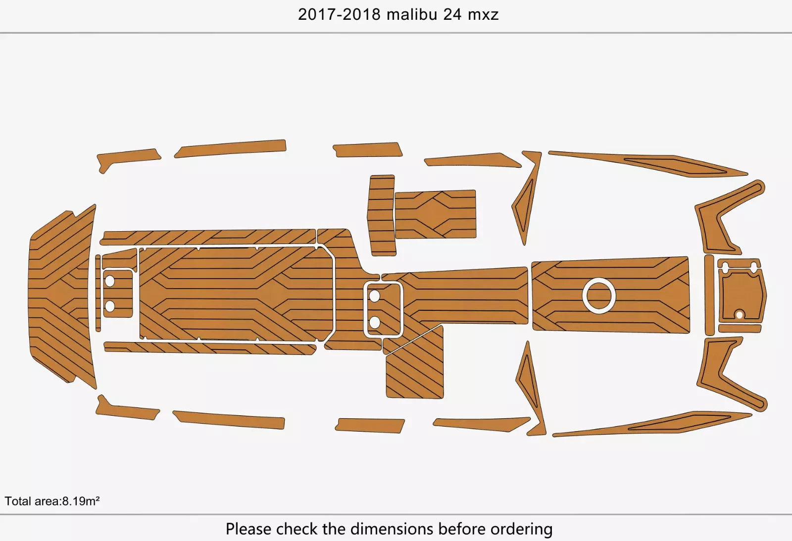 EVA Foam Teak Deck Flooring Mat for Malibu 24 MXZ (2017–2018)