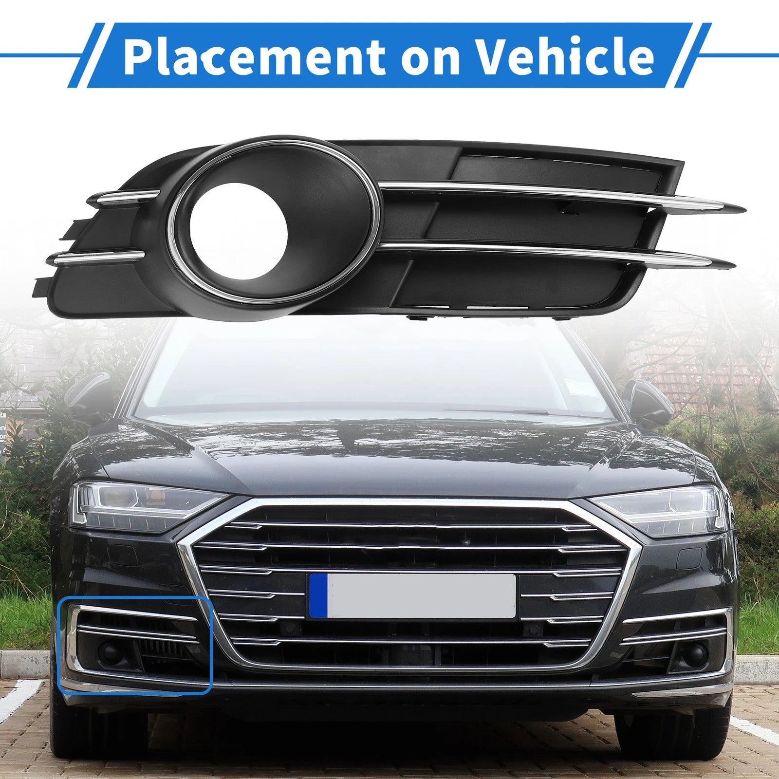 Front Right Fog Light Grill Replacement for Audi A6 C7 (2011–2014)
