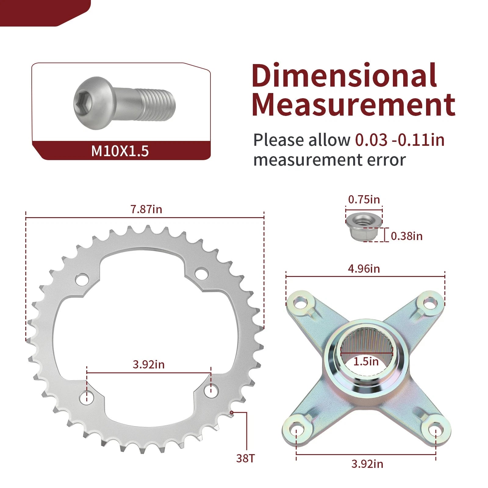Rear Axle Sprocket & Hub Kit for Yamaha Raptor YFM250 (2008–2013), YFM350 (2004–2013)