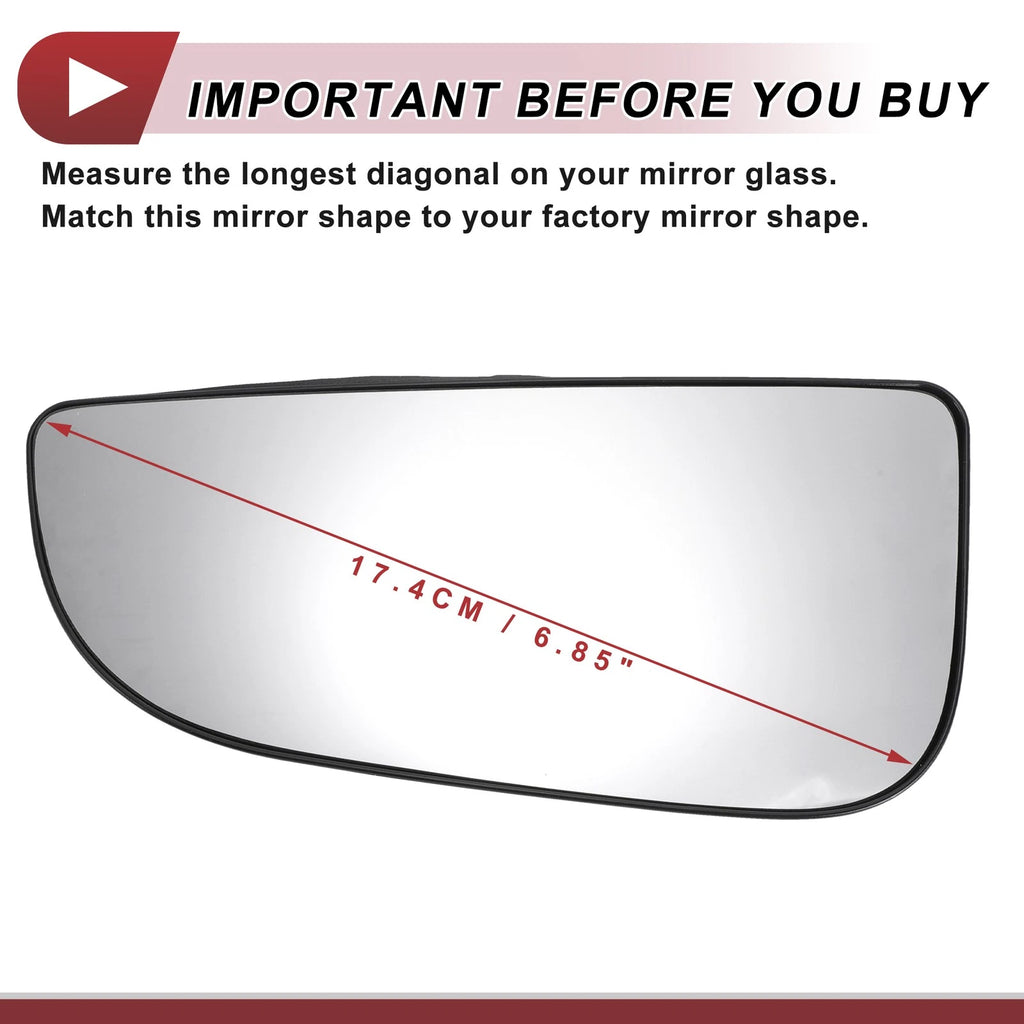 Tow Mirror Glass Replacement for Dodge (Non-Heated, Left Driver Side)