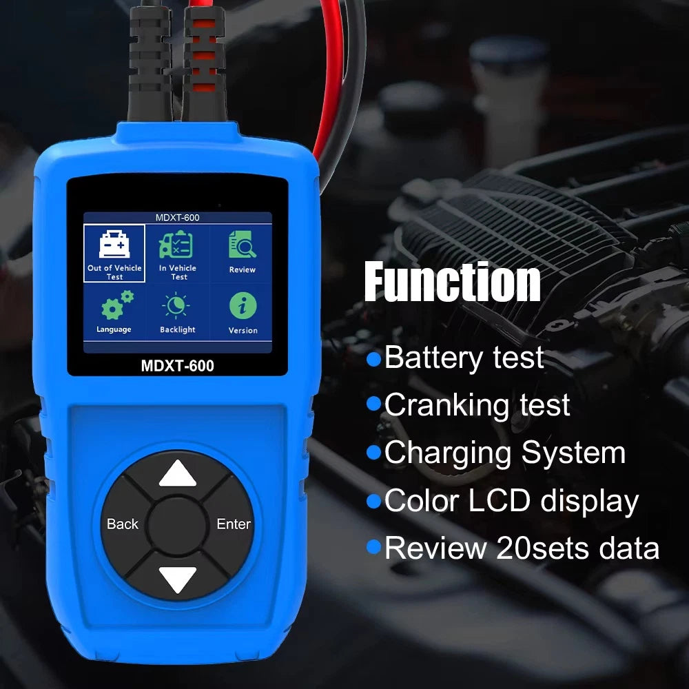 12V Battery Diagnostic Tool MDXT-600 with SOH SOC Charging Analysis