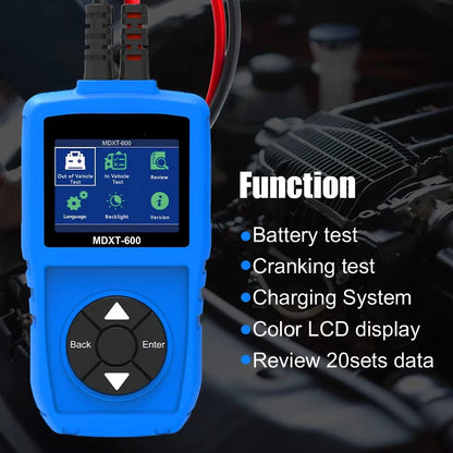 12V Battery Diagnostic Tool MDXT-600 with SOH SOC Charging Analysis