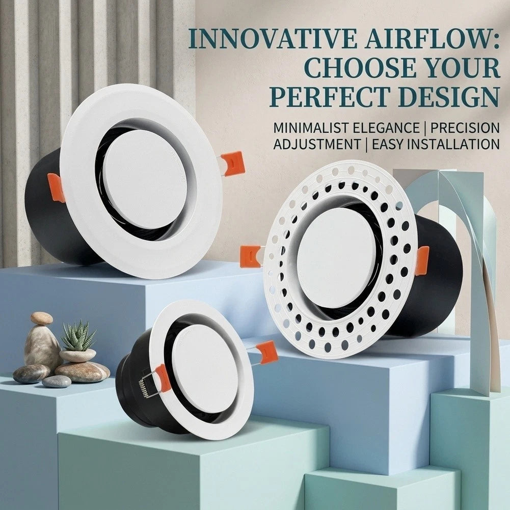 ABS Round Recessed Ceiling Air Vent Diffuser for HVAC Ducts