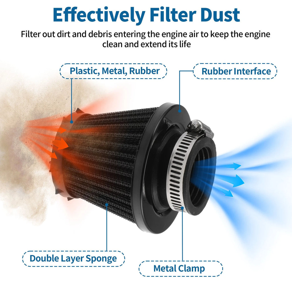Air Filter for Universal Motorcycle (35 mm, Plastic, Metal, Rubber)