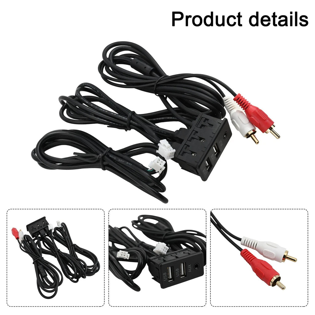 USB + Type C + AUX Socket Base for Cars and Boats (145cm Cable)