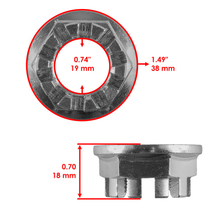 Set of 2 Rear Axle Nuts With Pin for Honda TRX420TE TRX420TM (2007–2017)