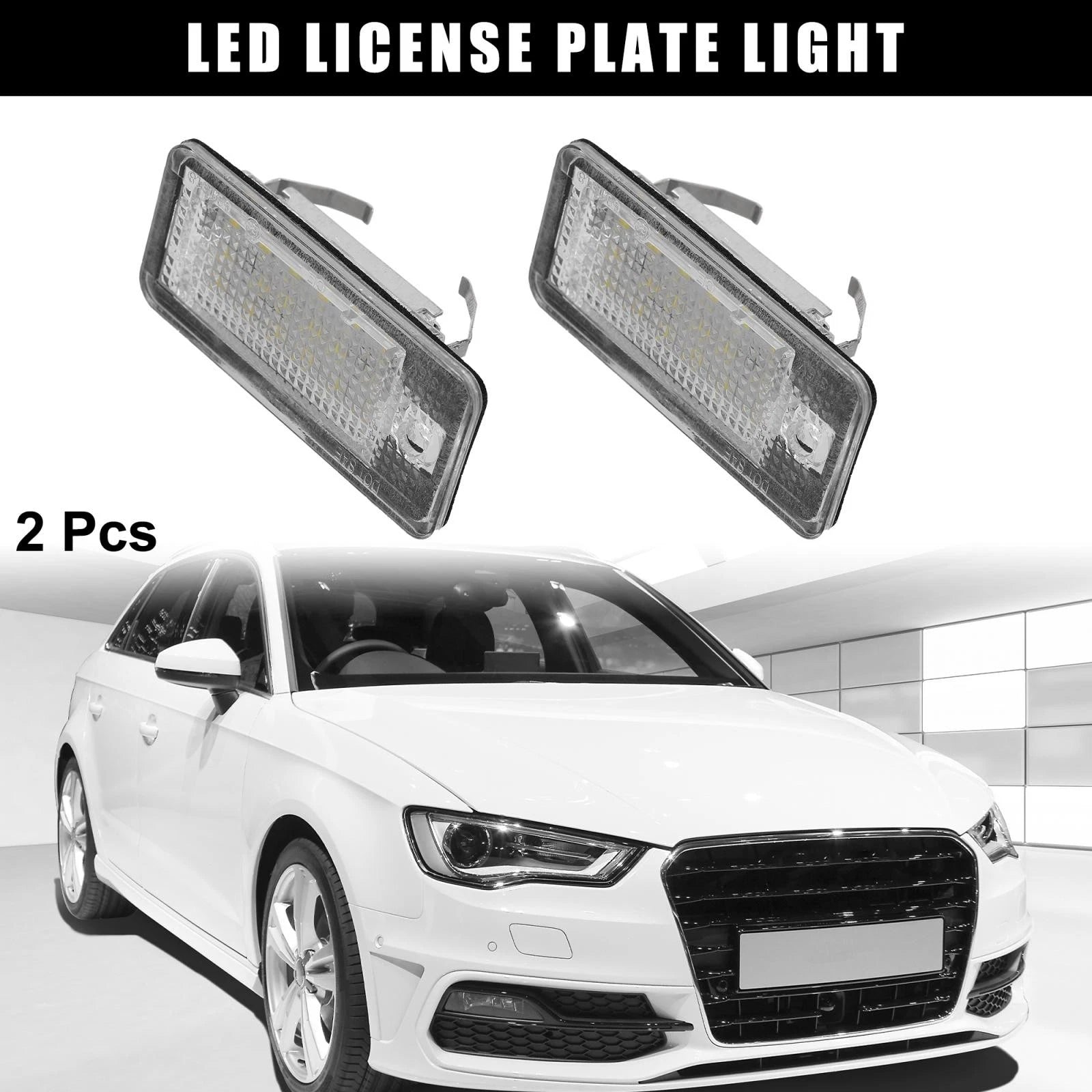 LED License Plate Light Set White for Audi A3 S3 A4 S4 A5 S5 (2009–2022)