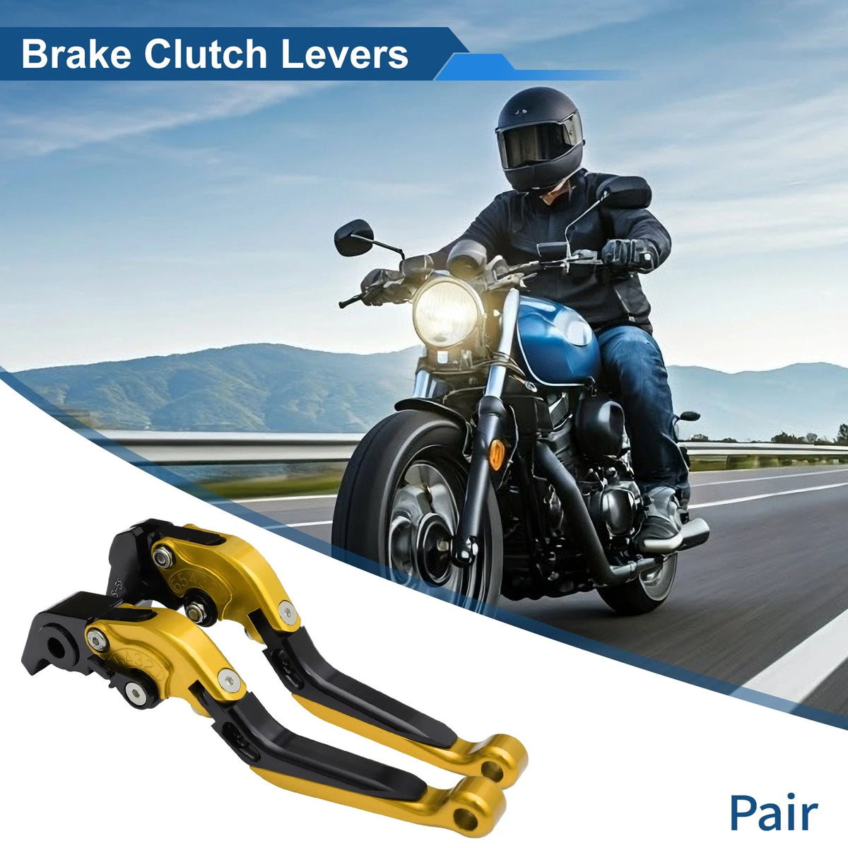 Adjustable Short Brake Clutch Lever for Aprilia RSV4 (2009–2022) Gold Tone