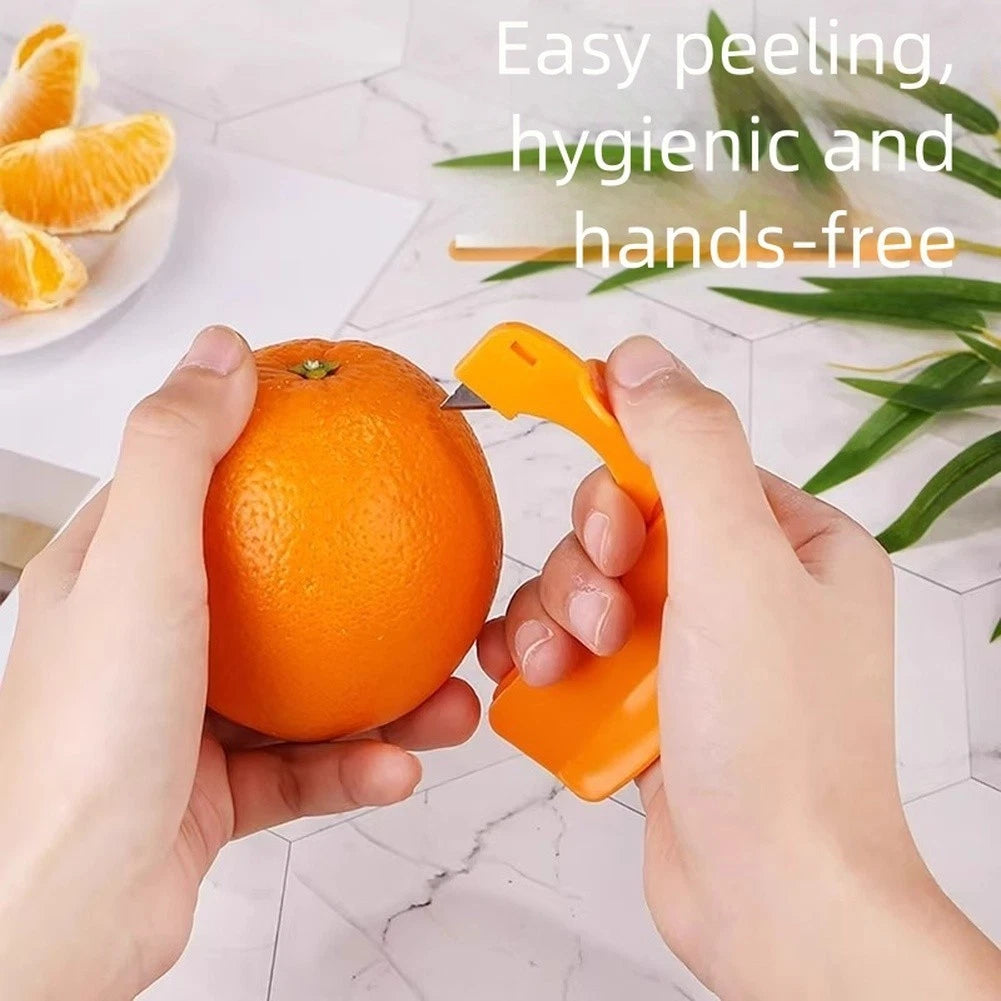 Set of 4 Folding Citrus Peelers with Stainless Steel Blade for Multi Fruit Use